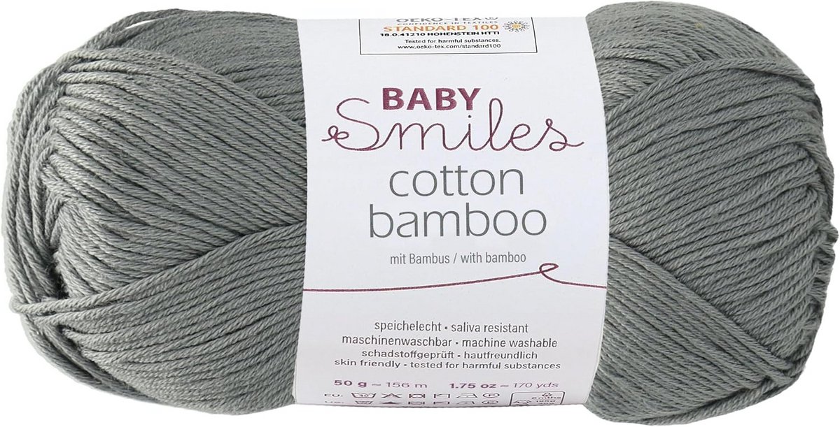 Zacht Katoen Bamboe Breigaren voor Baby's - 50g Antraciet