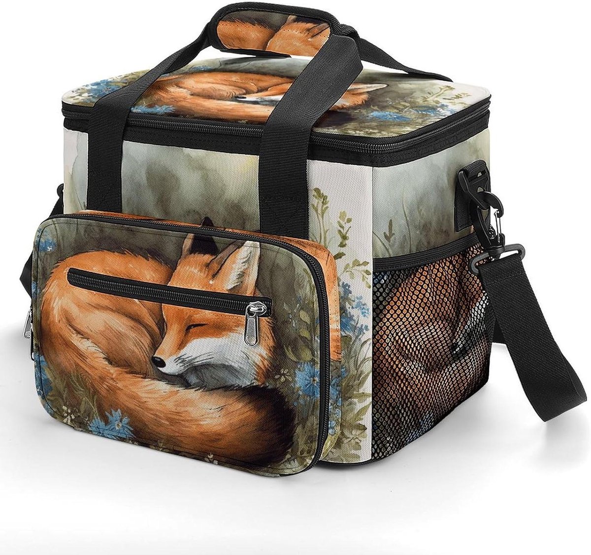 Camping Koeltas - Geïsoleerde Tas - Outdoor Picknick - Grote Capaciteit - 29.97 cm - Vos Print