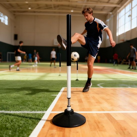 Voetbal Stokken - Training Palen - Snelheid Training - Robuuste Grondhechting - 61 Centimeter - Zwart — afbeelding 3