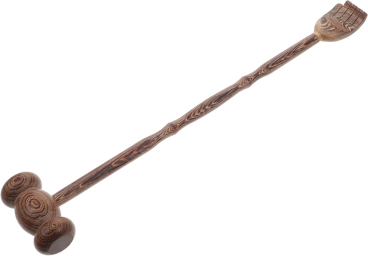 Massagehamer - Rugkrabber hulpmiddel - Jeuk verlichten - Met hamer functie - 48 cm lang - Houtkleur