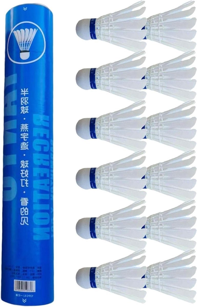 Badminton Shuttles - Ganzenveren Ballen - Sport Spelen - Stabiel Schuim - 12 Stuks - Wit