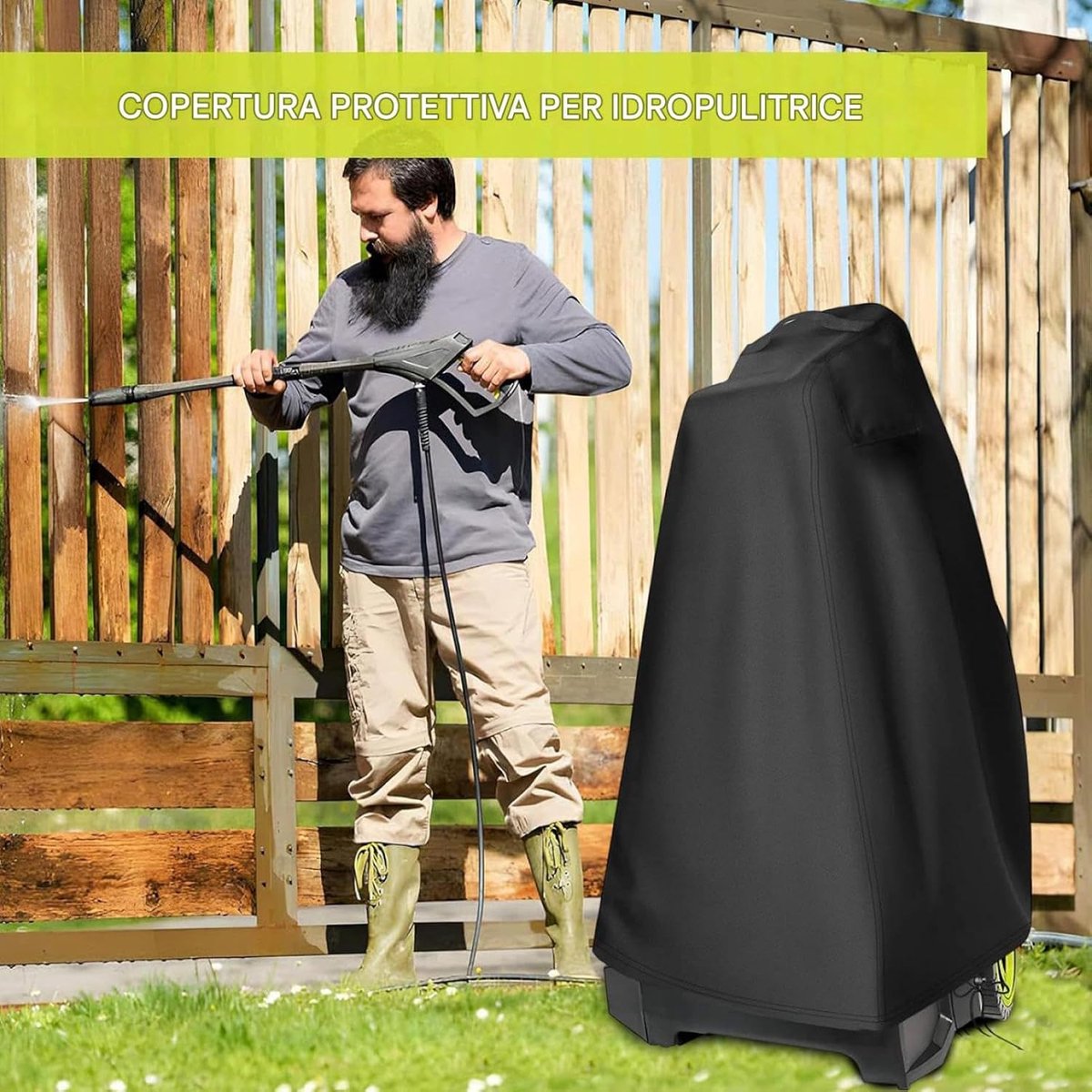 Hogedrukreiniger Hoes - Machine Beschermhoes - Bescherming Buiten - Waterdicht Oxford Materiaal - 120 cm - Zwart