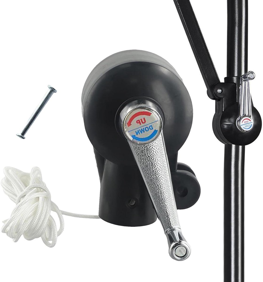 Parasol Slinger - Handslinger Koord - Buiten Zitten - Antislip Handvat - 345 m Lengte - Zwart