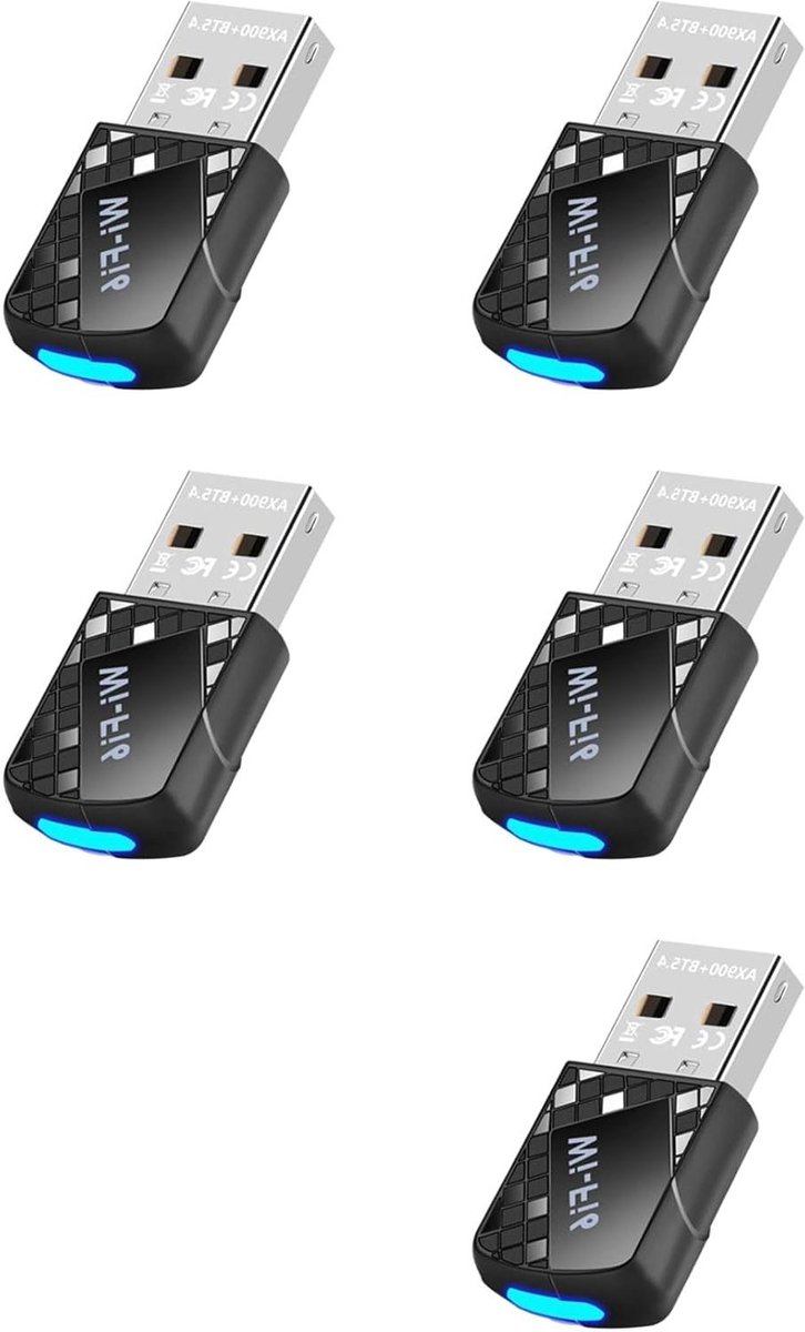 WiFi 6 Adapter - Draadloze Netwerkkaart - Snelle Internetverbinding - Bluetooth 5.4 - 5 Stuks - Zwart