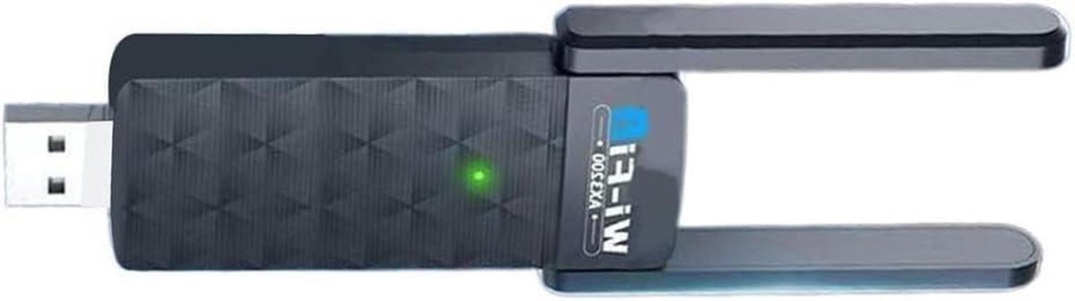 WiFi Adapter - Netwerkkaart Dongle - Stabiel Internet - WiFi 6 AX3200 - USB 3.0 - Zwart