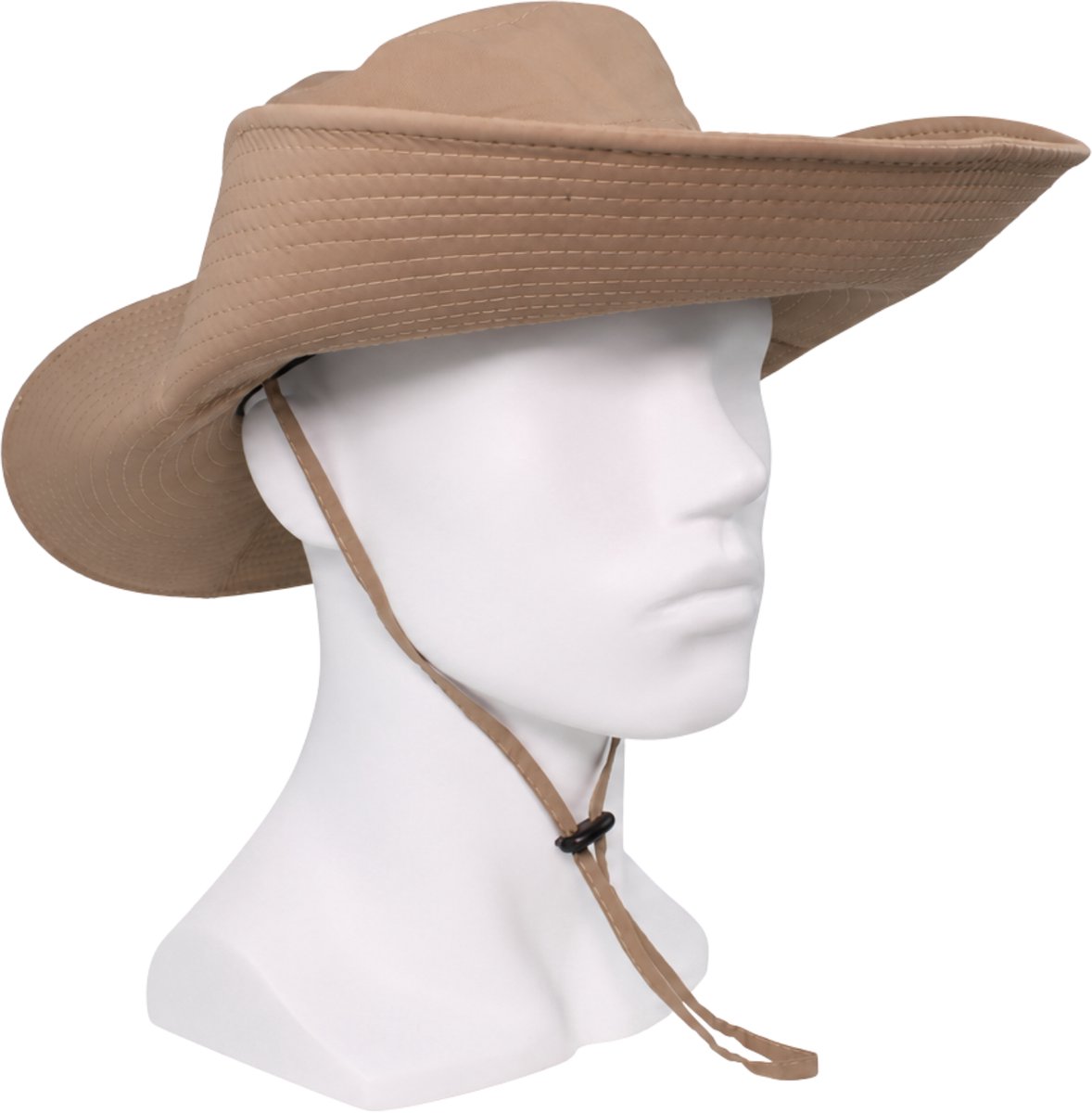 Safari Hoed - Zonnehoed - Boonie - Bucket Hat - Maat 56/58 - Beige - Kinband - UV-Beschermend, Ademend & Lichtgewicht - Opvouwbare Outdoor Hoed - Inklapbaar met Drukkers