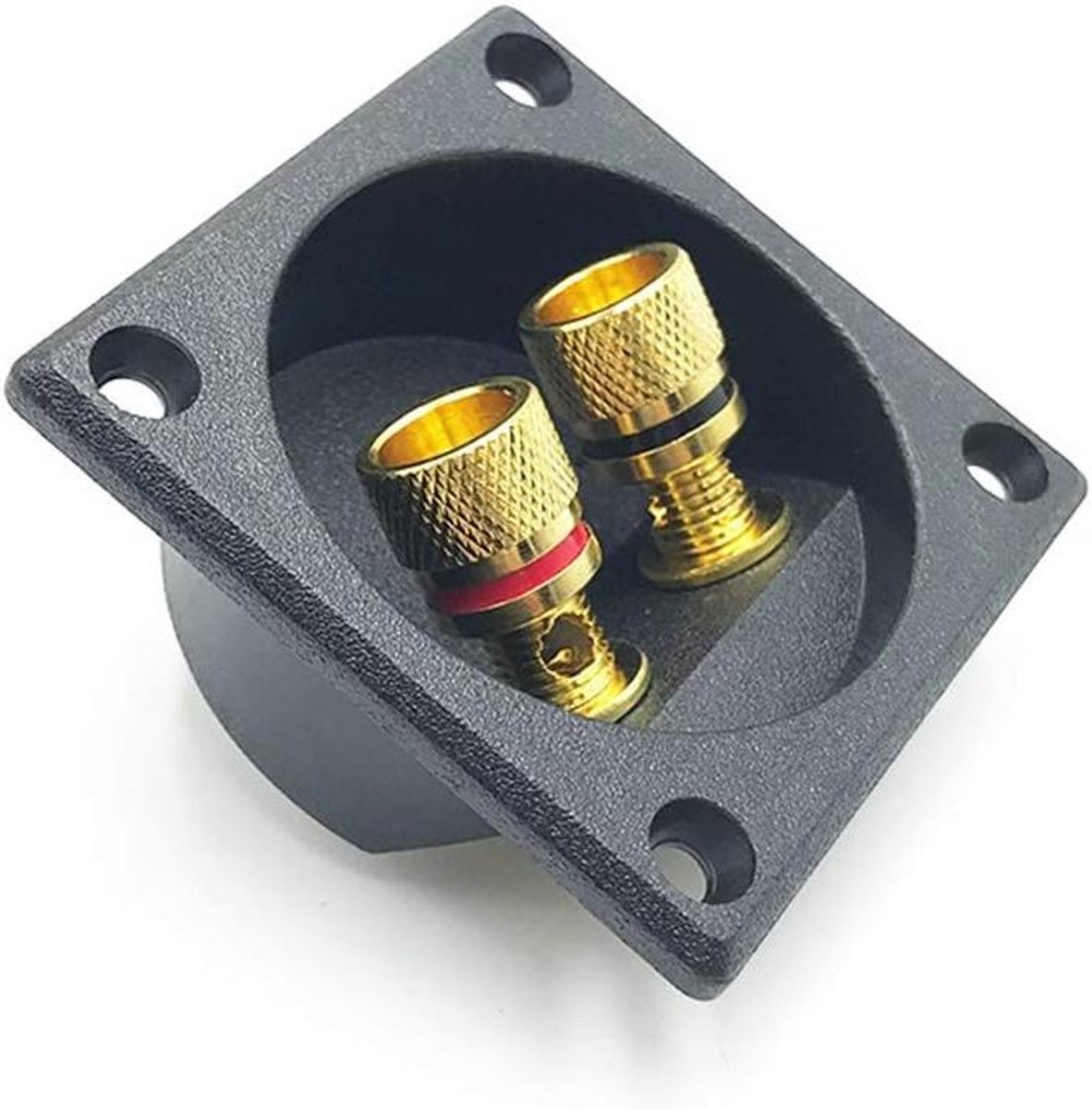 Luidspreker Connectoren - Bedrading Clips - Stereo Installatie - Vergulde Contacten - 2 Positie - Zwart Goud