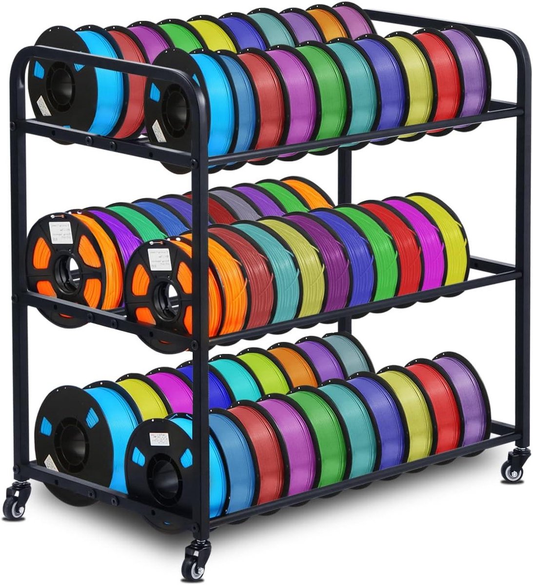 Filament Opslagrek - Spoel Houders - 3D Printen Organiseren - Verrijdbaar Ontwerp - 32 Inch Hoog - Multikleur