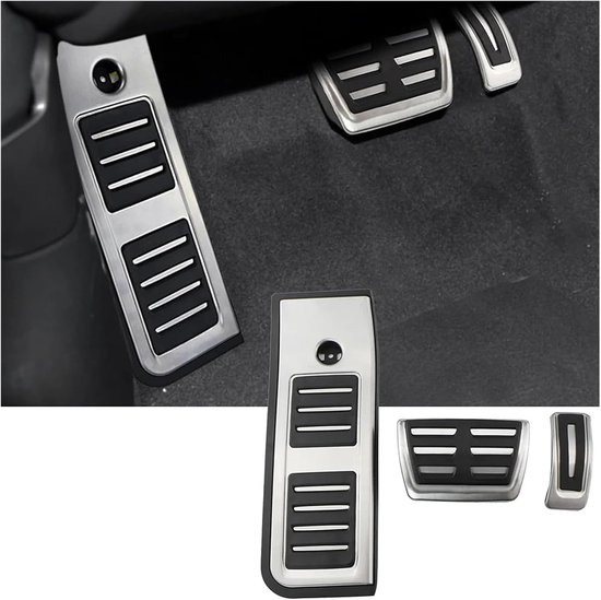 Auto Pedaal Set - Gasrem Pedaal - Comfortabel Rijden - Directe Montage - 3 stuks - Zilver — afbeelding 2