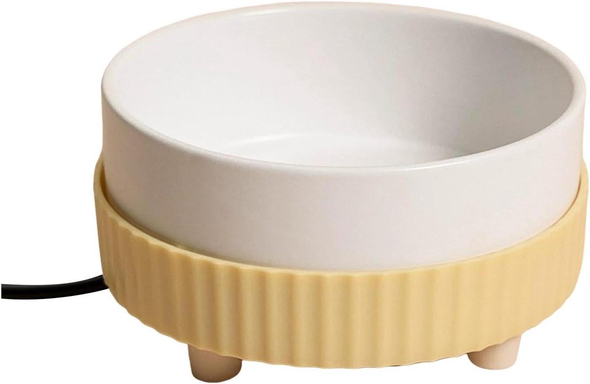 Verwarmde Waterbak - Voerdispenser - Dieren Comfort - Constante Temperatuur - 13.5 cm - Wit
