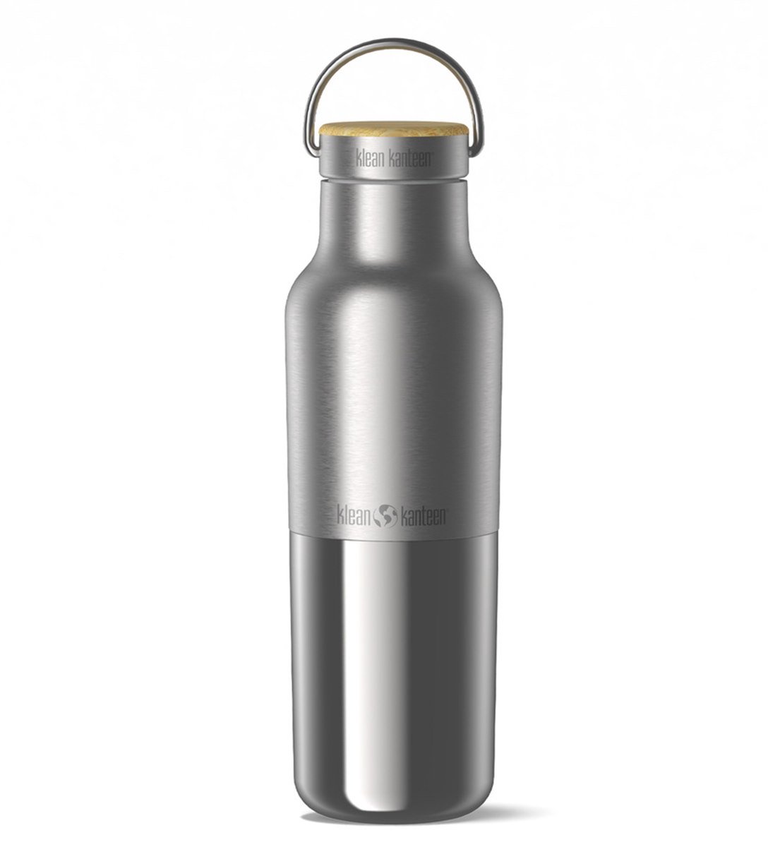 Klean Kanteen Rise Classic Insulated - met RVS bamboo cap - drinkfles 473ml - lekvrij - reflect - RVS