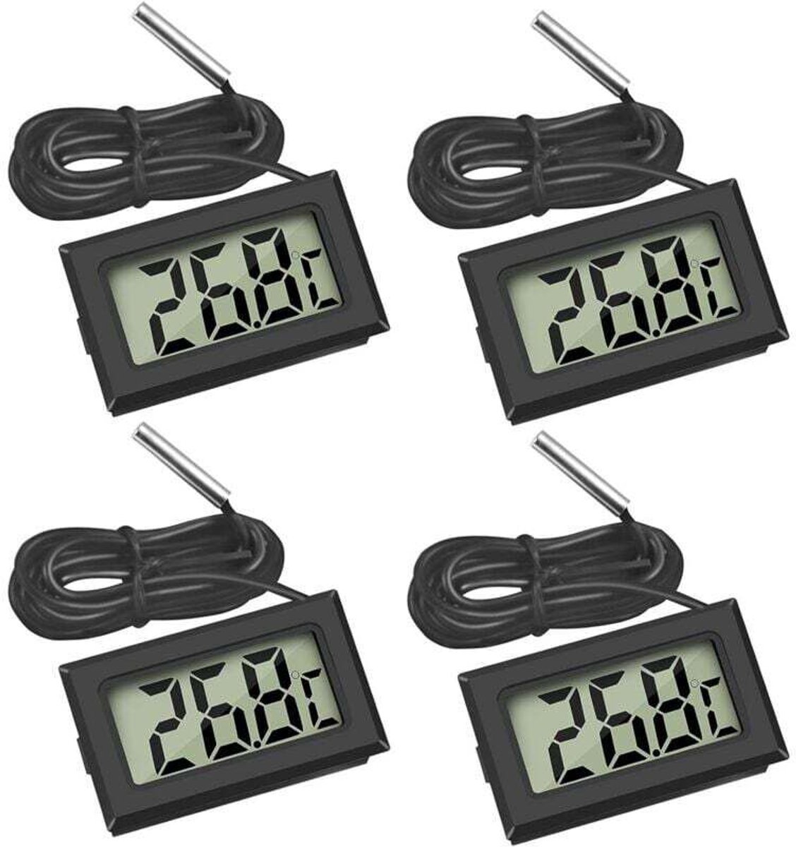 Digitale thermometer voor koelkasten/vriezers - met magneet en houder