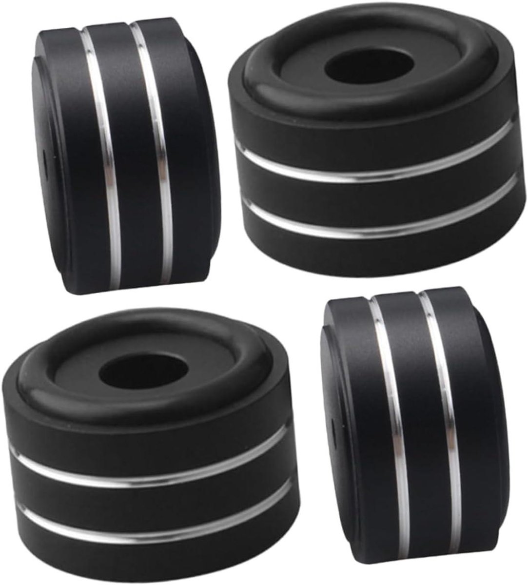 Antislip Speaker Voetjes - Isolatiepads Luidsprekers - Stabiele Geluidskwaliteit - Verstelbare Rubber Ringen - 4x4x2 cm - Zwart