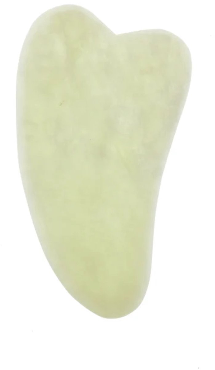 White Lotus Anti Aging Pure Jade Gua Sha.  Verpakt in een luxe met zijde beklede doos. De massage steen is met de hand uitgesneden en is de ultieme therapeutische anti veroudering massage tool voor zelfgebruik.