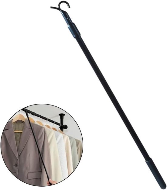 Raamopener Telescoopstok - Verstelbare Stang Haken - Hoge Ramen Openen - Lichtgewicht Aluminium - 30-60 cm - Zwart — afbeelding 4