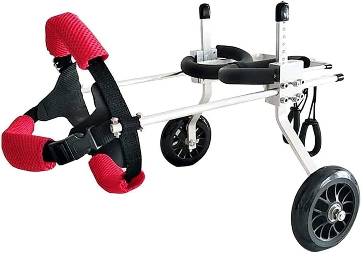 Huisdier Rolstoel - Loopwagen Scooter - Ondersteuning Lopen - Lichtgewicht Aluminium - 1-20KG - Zilver