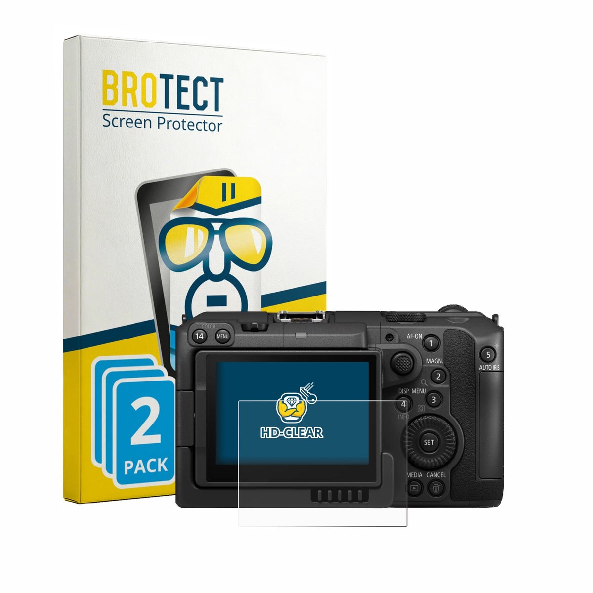 BROTECT - Screenprotector voor Canon EOS C50 - Folie Beschermfolie transparant 2 Stuks