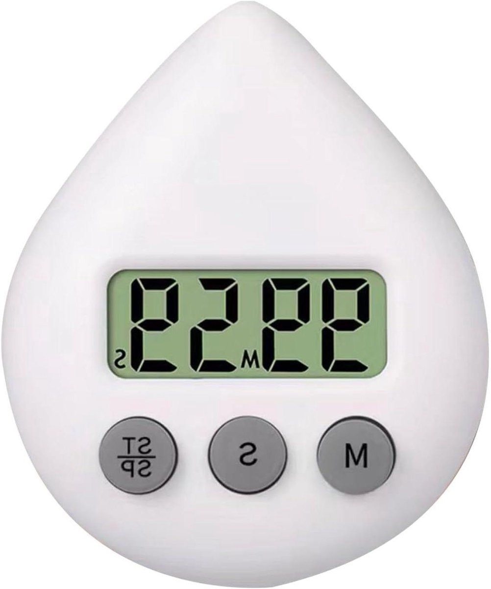 Keukentimer - Digitale Timer - Koken en Bakken - Waterdicht LCD Scherm - 67 x 27 cm - Wit