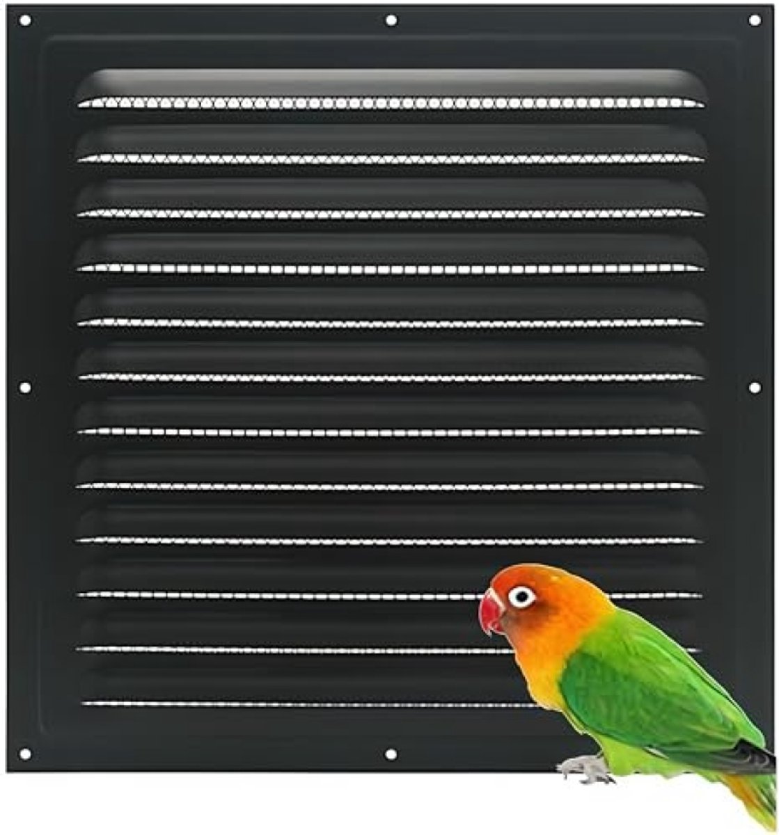Ventilatie rooster - Muur vent - Luchtstroom verbeteren - Ingebouwd insectenscherm - 30x30 cm - Zwart