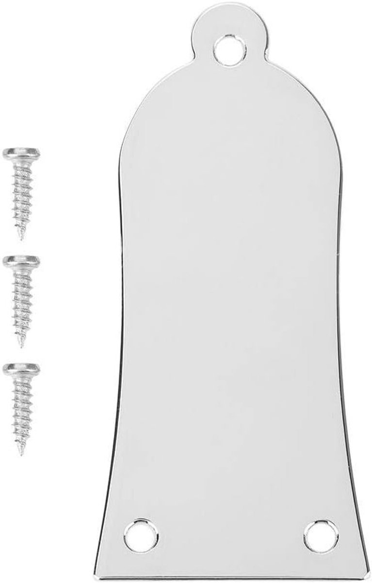 Truss Rod Cover voor Gitaar en Bas met 3 Gaten, Metalen Afdekking met Schroeven in Zwart, Zilver of Goud