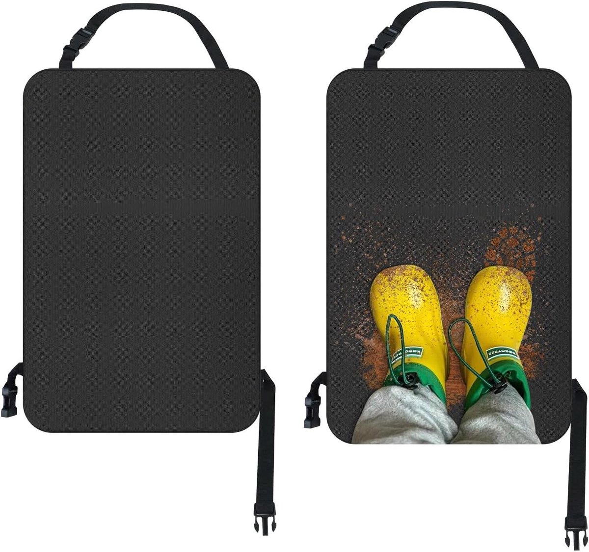 Kick Mats Achterbank Protector - Autostoel Beschermer - Voorkom Vuil Achterbank - Waterdichte Oxford Stof - 69cm x 45cm - Zwart
