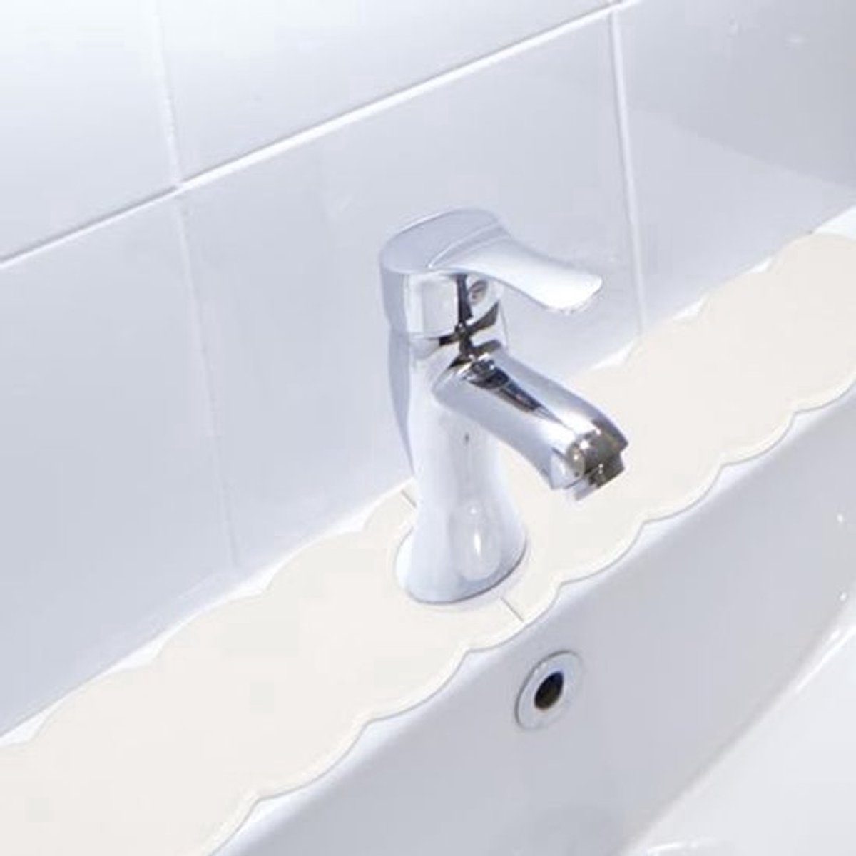 Kraanmat 60x10cm - Wolkvorm Diatomeeënsteen - Antislip Gootsteenspatbescherming