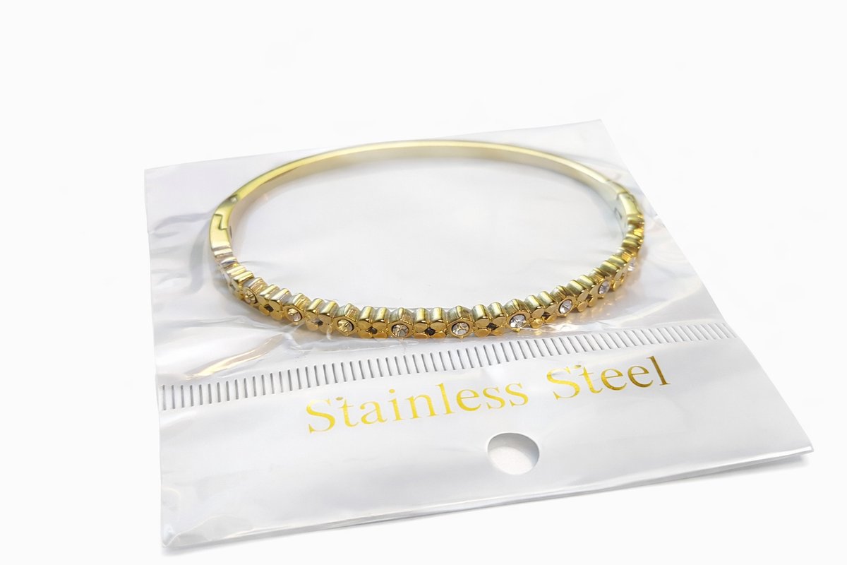 Hidzo Armband - Goudkleurig met namaakdiamantjes