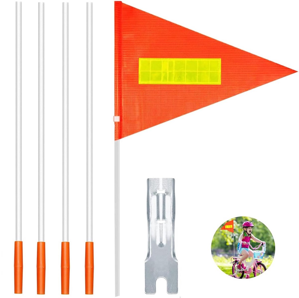 longziming - Fiets Veiligheidsvlag Verstelbaar - Kinder Fiets Vlag Met Pennant Voor Zichtbaarheid En Waarschuwingssignaal- Weerbestendig En Scheurvast