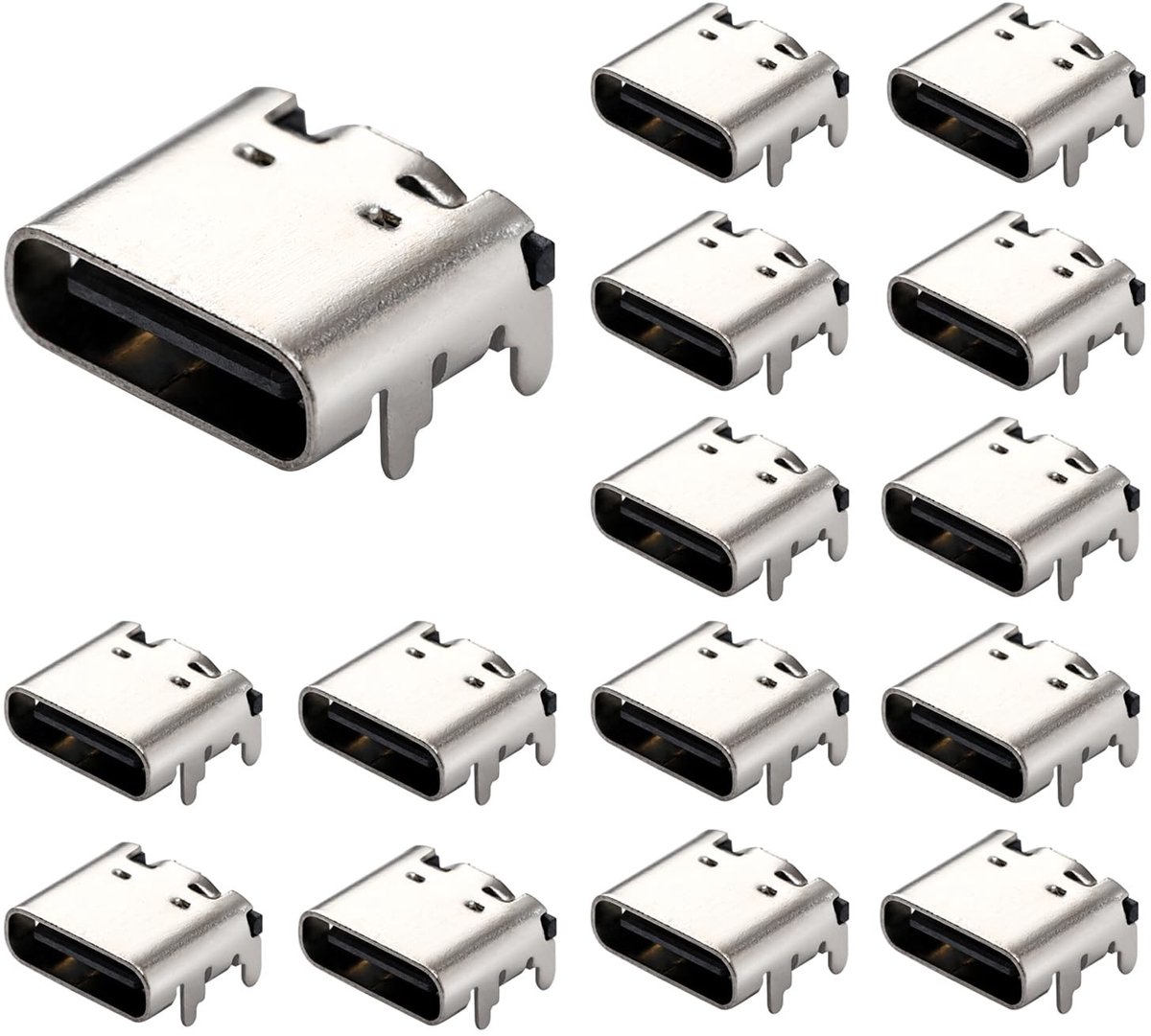aladdien - USB 3.1 Type C Connector - 15pcs Vrouwelijke Connectoren - Hoogstroom Opladen - PCB Ontwerp - DIY Projecten - Geschikt voor Elektronica -...