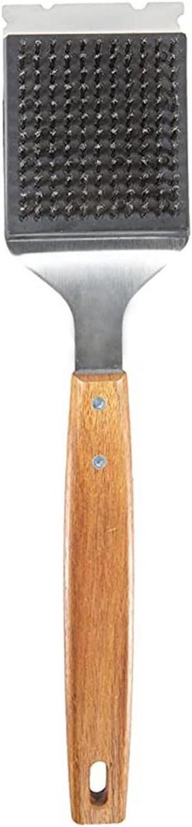 Grillborstel RVS - Barbecue Borstel - Grill Reinigen - Met Schraper - 38 cm - Zwart