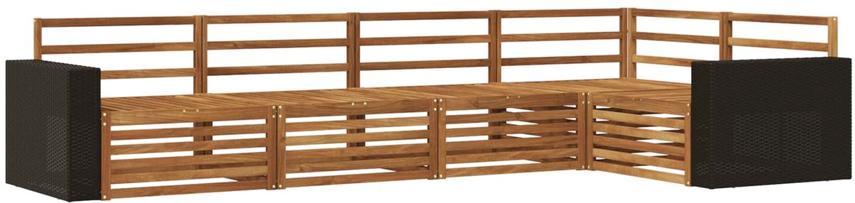 vidaXL Buiten - bank - set - 5 - st - Naturel - Massief - Acacia - Hout