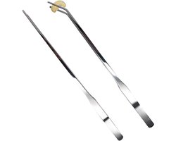 Aquarium Tweezer Set - Voeder Tongs Reptiel - Precisie Voeren - Anti-slip Tip - 27 cm - Zilverkleurig