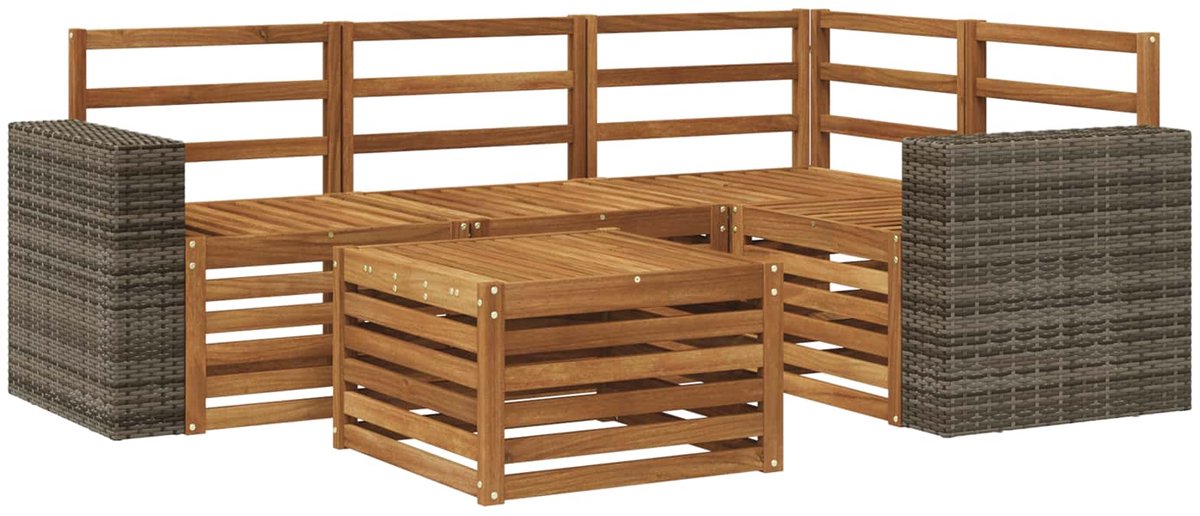 vidaXL Buiten - bank - set - 5 - st - Naturel - Polyester