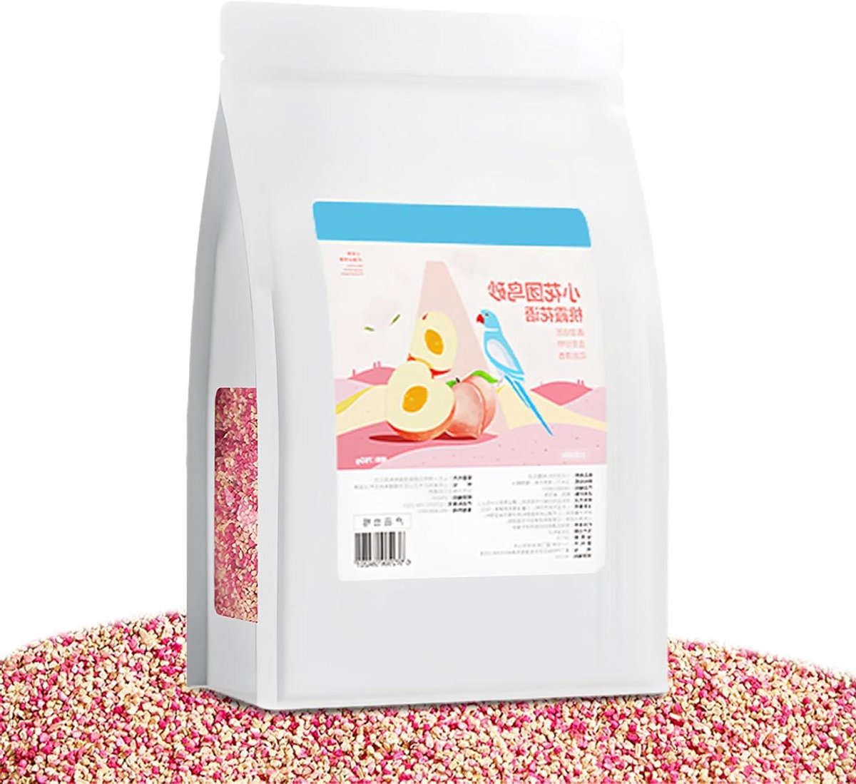 Vogelkooi Bodembedekking - Vogelzand Kooi Bedding - Hygiënische Vogelkooi - Stofarm Natuurlijk Materiaal - 798 g - Roze