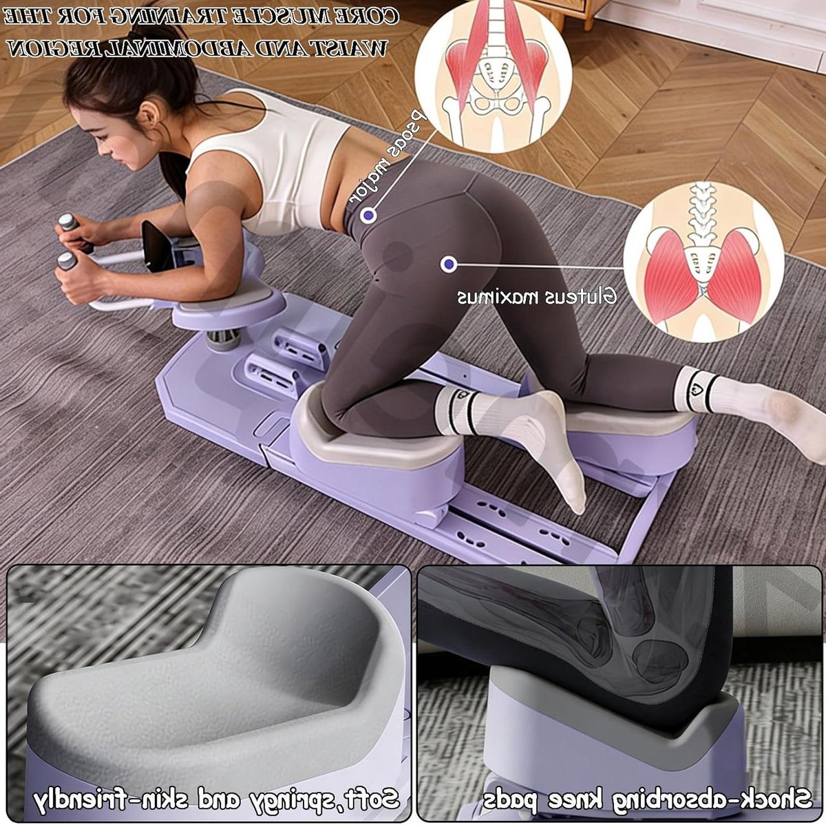 Buikspiertrainer - Hometrainer Core - Core Training - 3 Weerstandsniveaus - 70 cm - Roze