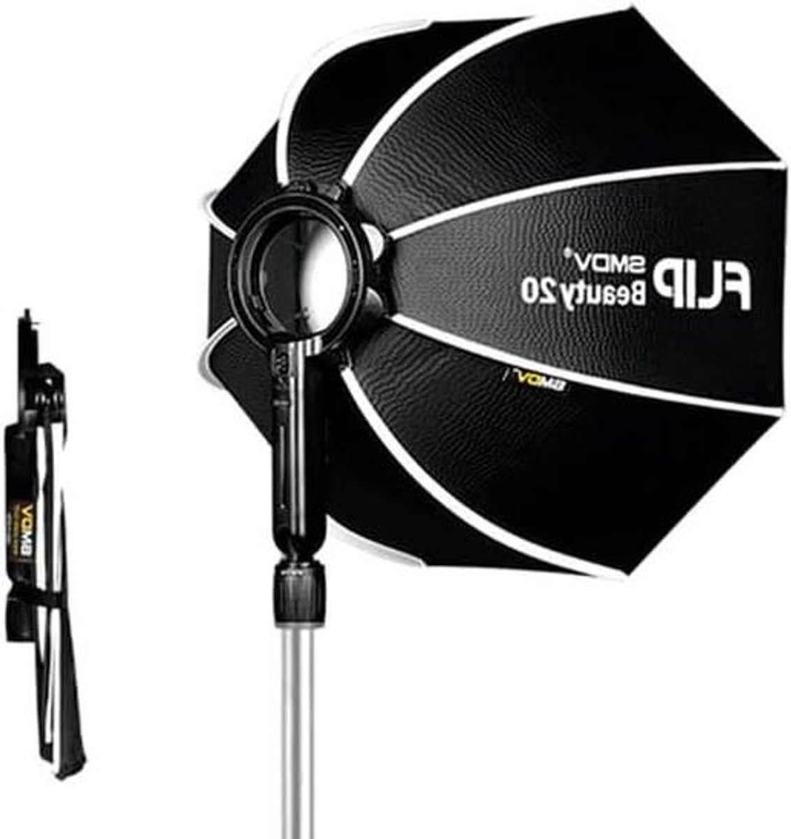 Softbox Achthoekig - Speedbox Diffuser - Portretfotografie - Flip Ontwerp - 50 cm - Zwart
