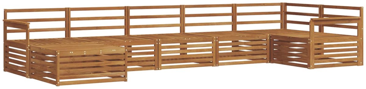 vidaXL Buiten - bank - set - 7 - st - 7-zits - Naturel - Massief - Acacia - Hout