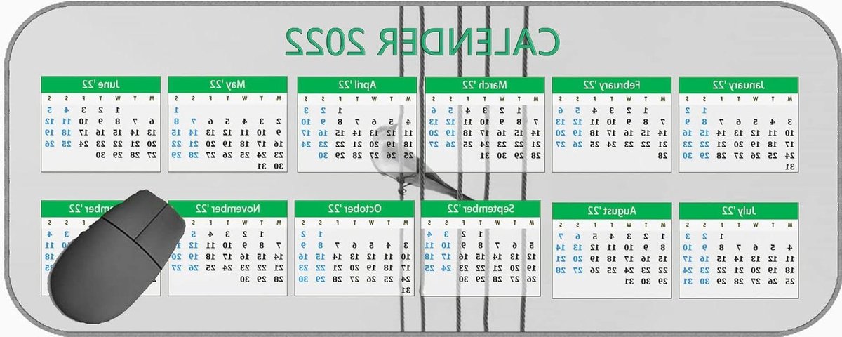 Kalender Muismat - Bureau Accessoire - Organiseer Bureau - XXL Formaat - 75x30 cm - Vogeldraad Bw