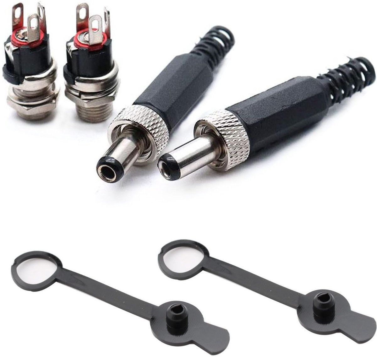 RUNCCI-YUN 2x DC Power Connector 5.5x2.5mm - 12V Barrel Connector voor CCTV en Audio Apparatuur