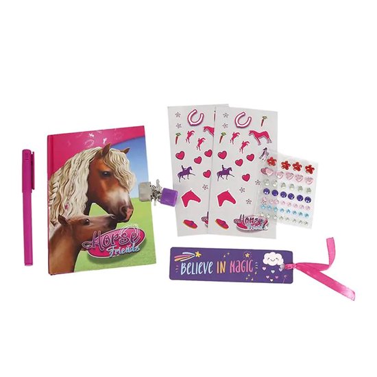 Horse Friends Dagboek Junior Karton/papier Roze 8-delig - cover