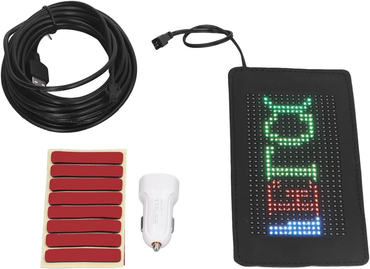 Flexibel LED-bord - Programmeerborden Animatie - Dynamische Reclame - App Bediening Bluetooth - 190 x 90 mm - Full Color