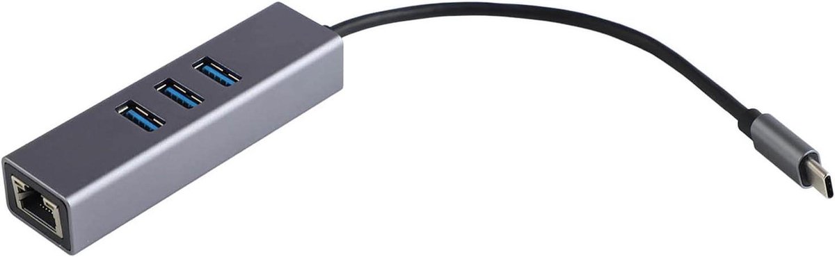 USB Expander - USB Hub - Snelle Data Overdracht - Aluminium Behuizing - 3 Poorten - Grijs