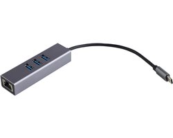 USB Expander - USB Hub - Snelle Data Overdracht - Aluminium Behuizing - 3 Poorten - Grijs