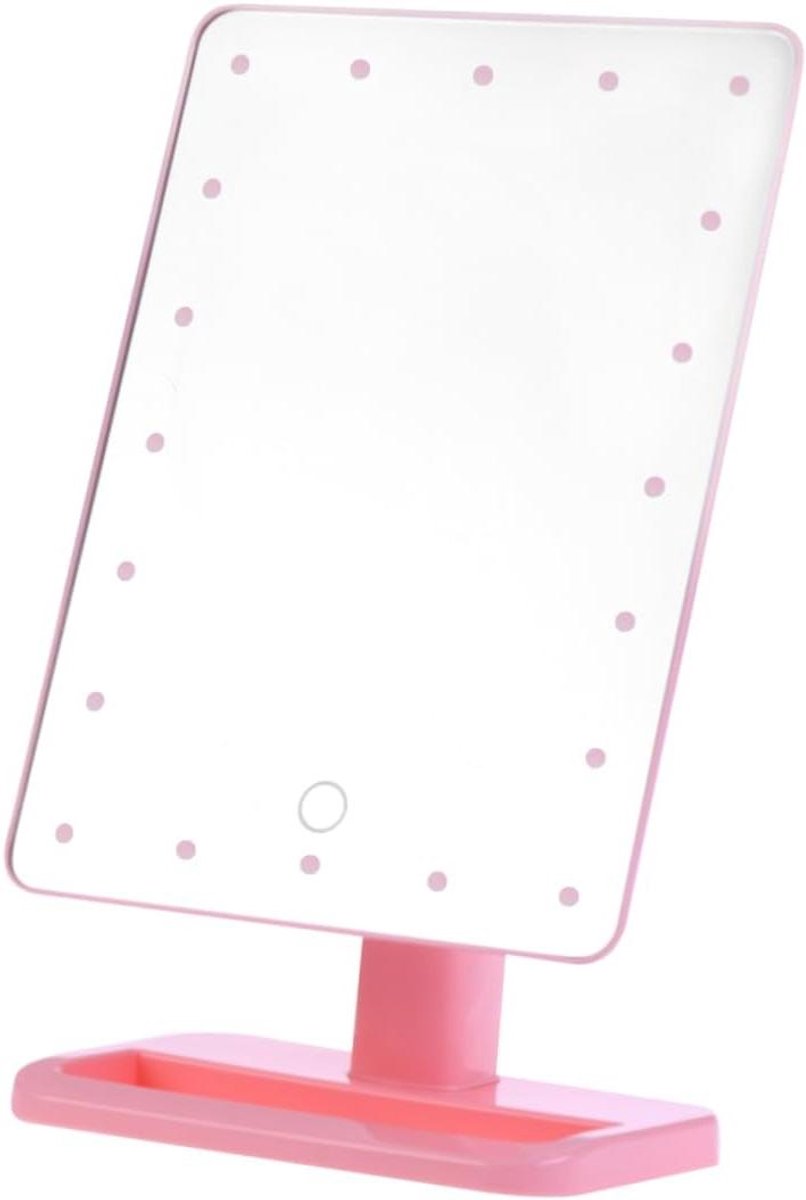 LED Make-up Spiegel - Verlichte Spiegel Make-up - Make-up Aanbrengen - 20 Ingebouwde LED's - 30.5 x 18.5 cm - Roze