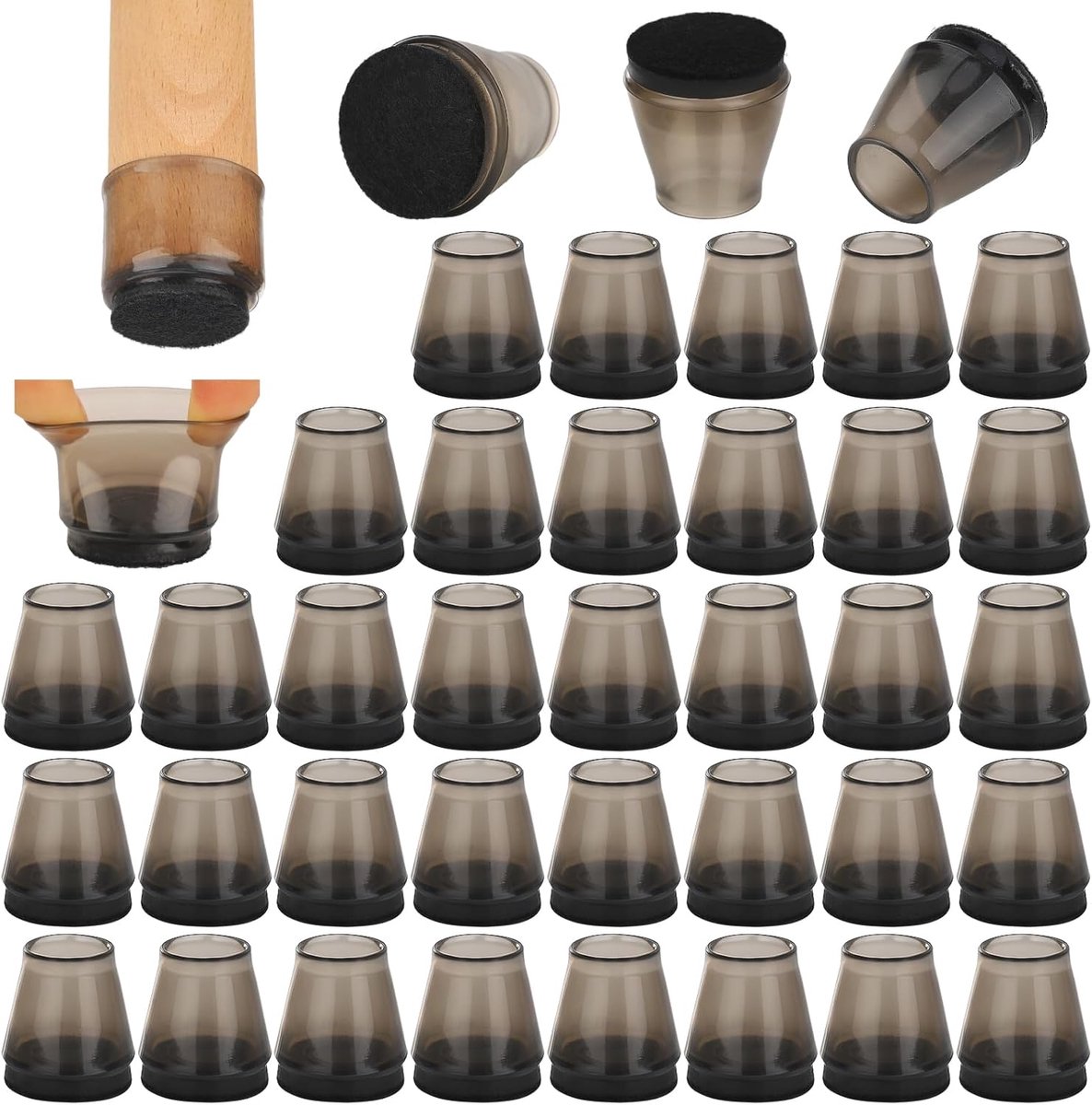 Stoelpootbeschermers - Meubelbescherming - Voorkomt Krassen - Geluidsreductie - 15-25 mm