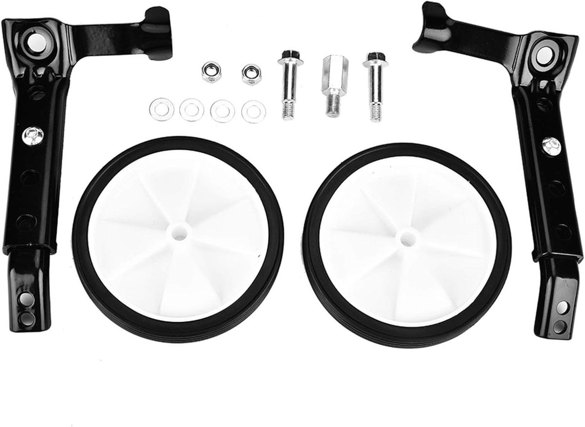 Zijwielen Kinderfiets - Oefenwielen Fiets - Leren Fietsen - Extra Stabiliteit - 16-22 inch - Zwart
