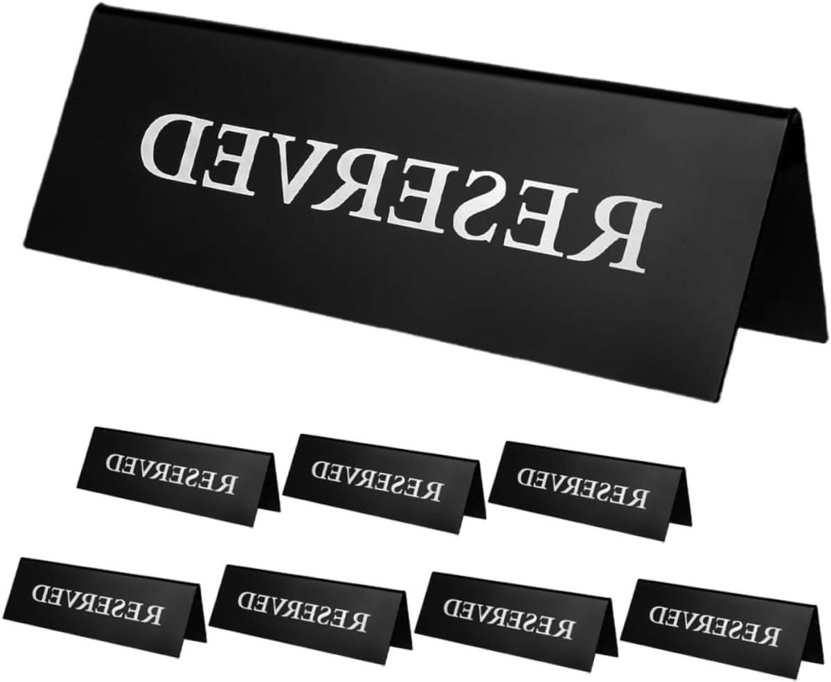 Gereserveerde Tafelborden - Zitplaats Borden - Evenementen Organiseren - Uniek Ontwerp - 15 x 5 cm - Zwart