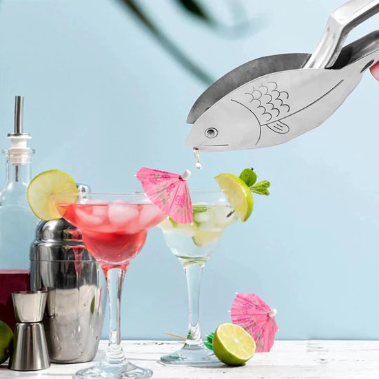 Citruspers Handmatig - Citroenknijper - Sap Maken - Visvorm Ontwerp - 12 cm - Zilver — afbeelding 4