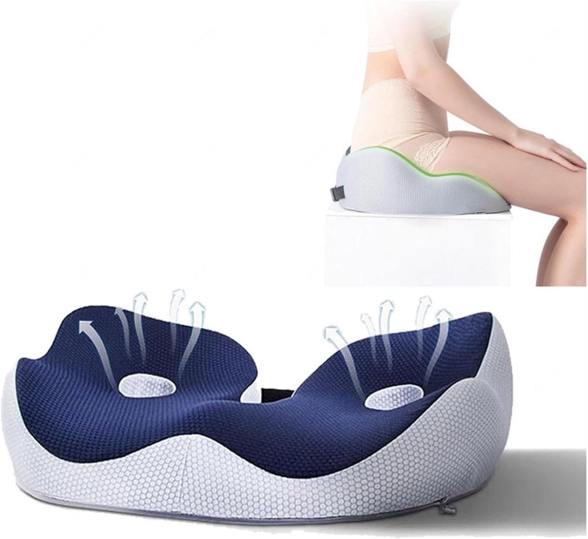 Zitkussen Stuitbeen - Stoelkussen Drukverlichting - Comfortabel Zitten - Ergonomisch U-vor