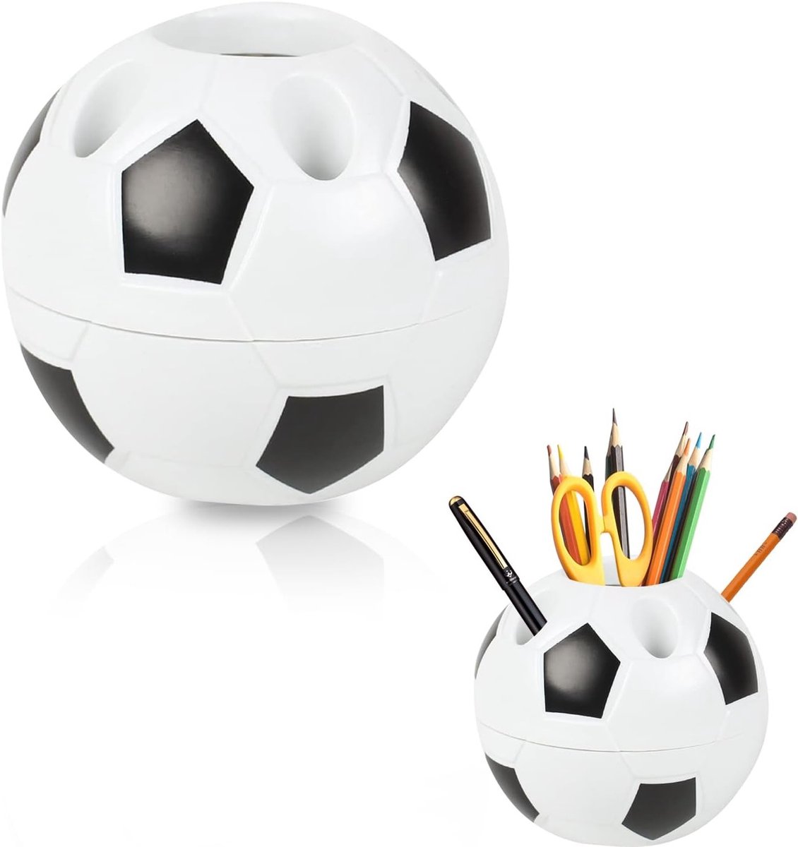 Voetbalstijl Pennenhouder voor Schoolstudenten met 6 Gaten, Plastic Bureau Organizer, Ideaal voor Thuis en Kantoor, Perfect Cadeau voor Schoolbegin